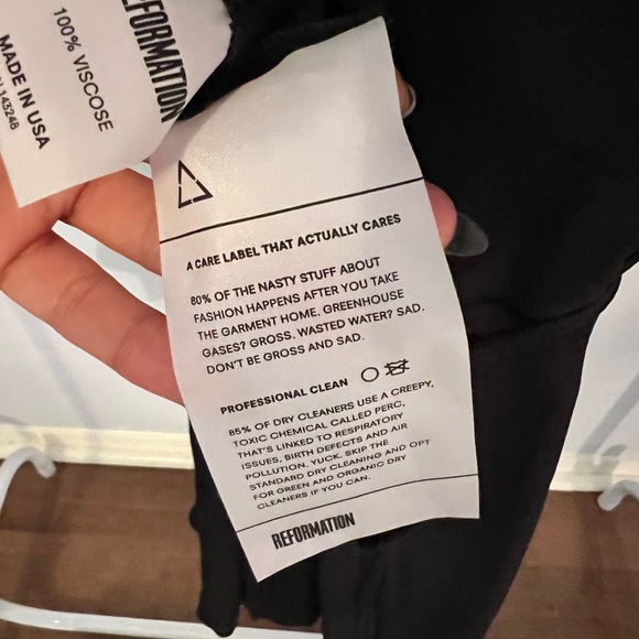 Reformation Adele Wrap Dress, Black, Size 8 - Picture 6 of 7